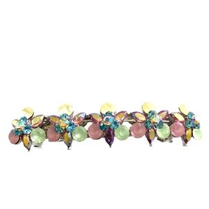 Sparkling Crystal Floral Barrette